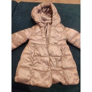 Mayoral Puffer Coat 18 Months Beige Hooded Lined Winter Outerwear